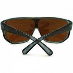 Oversized Mens Super Oversized Goggle-Look Shield Sunglasses Reflective Lens - Gray (Translucent) - CX11LURWC1T $9.71