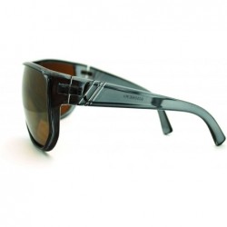 Oversized Mens Super Oversized Goggle-Look Shield Sunglasses Reflective Lens - Gray (Translucent) - CX11LURWC1T $9.71