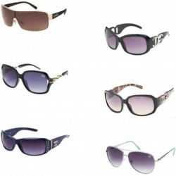 Round 6 Pair of High Fashion Sunglasses with Soft Pouches - CA11XSYIIRT $24.49