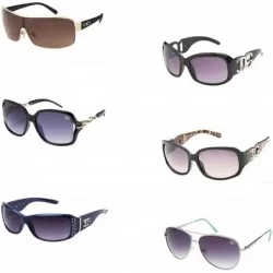 Round 6 Pair of High Fashion Sunglasses with Soft Pouches - CA11XSYIIRT $57.68