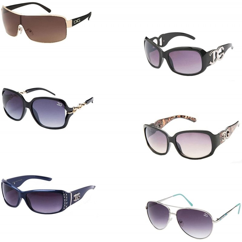 Round 6 Pair of High Fashion Sunglasses with Soft Pouches - CA11XSYIIRT $24.49