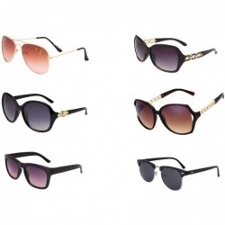 Round 6 Pair of High Fashion Sunglasses with Soft Pouches - CA11XSYIIRT $24.49