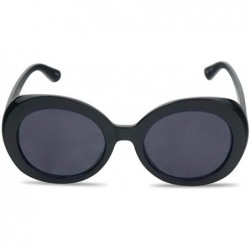 Oval Women's Oversized Thick Round Bold MOD Fashion Jackie O Inspired Sunglasses - Black - CI184TLOTWU $10.39