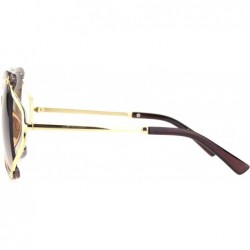 Butterfly Womens Luxury Exposed Side Lens Squared Butterfly Sunglasses - Brown Gradient Brown - CX18NUX3O64 $12.18