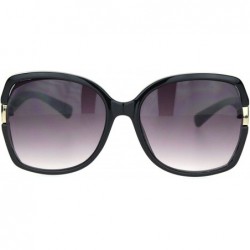 Rectangular Womens 90s Exposed Side Lens Rectangular Butterfly Plastic Sunglasses - Black Gradient - CH18OE6H7TR $9.82