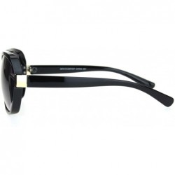 Rectangular Womens 90s Exposed Side Lens Rectangular Butterfly Plastic Sunglasses - Black Gradient - CH18OE6H7TR $9.82