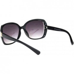 Rectangular Womens 90s Exposed Side Lens Rectangular Butterfly Plastic Sunglasses - Black Gradient - CH18OE6H7TR $9.82
