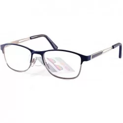 Square Fashion Multifocal Progressive Reader Rectangle Square Metal Frame Spring Hinge A301 - Blue - CX1967AUGCD $34.38