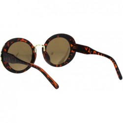 Round Womens Designer Style Sunglasses Round Vintage Fashion Shades UV 400 - Tortoise (Gold Mirror) - CZ18OE43O33 $10.94