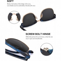 Sport Mens Semi Rimless Sunglasses Polarized Womens UV 400 Protection with Case - Tortoise Blue/Non-mirror - CT18SCNM4ET $13.31