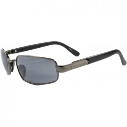 Rectangular Rare Vintage 70s 80s Deadstock Rectangle Hip Sunglasses Frame - Gunmetal & Gray - CB18SA40WRD $15.29