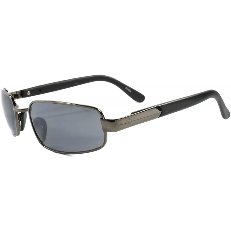 Rectangular Rare Vintage 70s 80s Deadstock Rectangle Hip Sunglasses Frame - Gunmetal & Gray - CB18SA40WRD $15.29