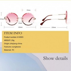 Rimless Vintage Frameless Round Metal Legs Clear Gradient Sunglasses Women UV400 - Blue Yellow - CH198CIOCAD $9.70