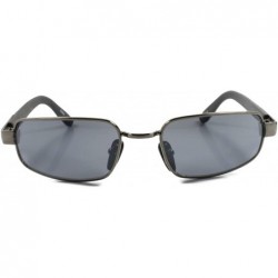 Rectangular Rare Vintage 70s 80s Deadstock Rectangle Hip Sunglasses Frame - Gunmetal & Gray - CB18SA40WRD $15.29