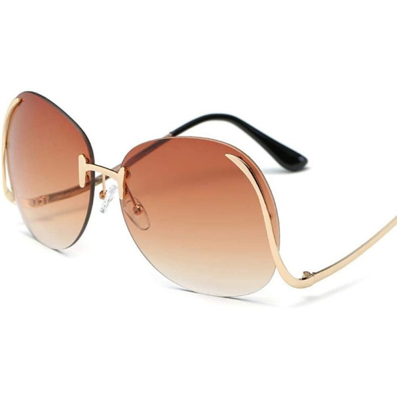Aviator 2019 Vintage Rimless Sunglasses Women Brand Designer Metal Female Mirror Sun 1 - 5 - CU18XDWWKQW $9.41