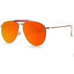 Aviator Women Pilot Mirror UV400 Sunglasses Coating Flat Sun Glasses Eyewear - Red - C11839I9TZU $21.63