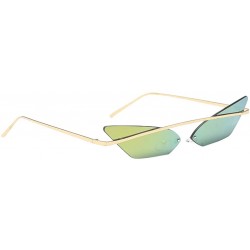 Rimless Retro Small Cat Eye Rimless Sunglasses Metal Frame Transparent Lens - Gold - CH18ZSHOHGU $14.22