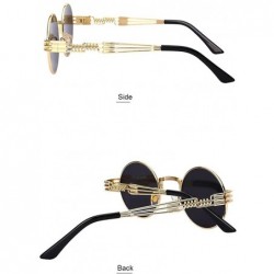 Round Steampunk Gothic - 002 Retro Vintage Hippie Colored Metal Round Circle Frame Sunglasses Colored Lens - C818OA89RZ9 $9.83