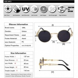 Round Steampunk Gothic - 002 Retro Vintage Hippie Colored Metal Round Circle Frame Sunglasses Colored Lens - C818OA89RZ9 $9.83