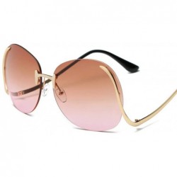 Aviator 2019 Vintage Rimless Sunglasses Women Brand Designer Metal Female Mirror Sun 1 - 5 - CU18XDWWKQW $9.41