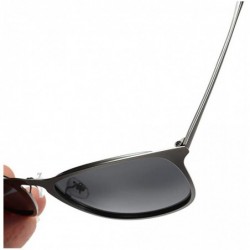 Square Sunglasses Unisex Polarized UV Protection Fishing and Outdoor Driving Glasses Retro Metal Square Fraframe - Blue - C81...
