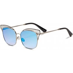 Aviator Women's new sunglasses- fashion metal hollow cat eye sunglasses sunglasses - D - CI18S5C8WXH $78.71