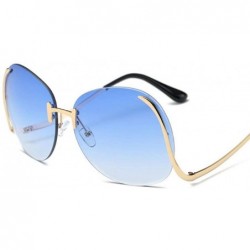 Aviator 2019 Vintage Rimless Sunglasses Women Brand Designer Metal Female Mirror Sun 1 - 5 - CU18XDWWKQW $9.41