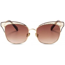 Aviator Women's new sunglasses- fashion metal hollow cat eye sunglasses sunglasses - D - CI18S5C8WXH $51.42