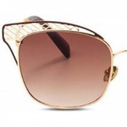 Aviator Women's new sunglasses- fashion metal hollow cat eye sunglasses sunglasses - D - CI18S5C8WXH $51.42