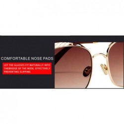 Aviator Women's new sunglasses- fashion metal hollow cat eye sunglasses sunglasses - D - CI18S5C8WXH $51.42
