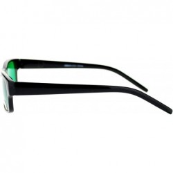 Rectangular Black Rectangle Frame Color Lens Sunglasses Spring Hinge - Black - CS1880N5AUM $10.23