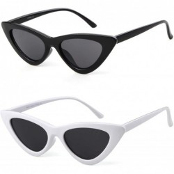 Square Retro Vintage Cateye Sunglasses for Women Clout Goggles Plastic Frame Glasses - CN188L287I6 $11.96