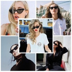 Square Retro Vintage Cateye Sunglasses for Women Clout Goggles Plastic Frame Glasses - CN188L287I6 $11.96
