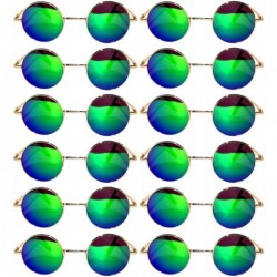 Round 12 Pack Small Round Retro Vintage Circle Style Sunglasses Colored Metal Frame - CO185335UT5 $19.57