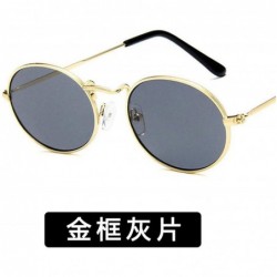 Round Fashion Classical Metal Oval Eye Women Retro Yellow Luxury Mirror Round Sunglasses Vintage Lens Sun Glasses - CL198ZLKE...