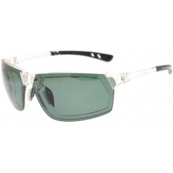 Sport Polycarbonate Polarized TR90 Unbreakable Sport Sunglasses - Clear/G15 - CZ12O8GZ9LN $28.87