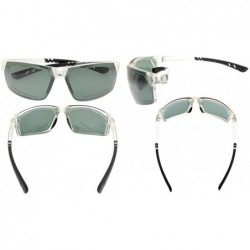 Sport Polycarbonate Polarized TR90 Unbreakable Sport Sunglasses - Clear/G15 - CZ12O8GZ9LN $15.96