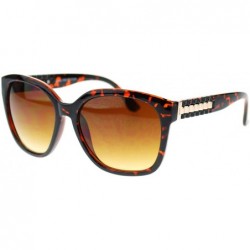 Oversized Luxury Metal Chain Link Trim Large Butterfly Sunglasses - Tortoise - CA11YNNIBZN $12.73