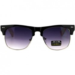 Square Real Bamboo Temple Sunglasses Square Designer Top Fashion Shades - Black (Smoke) - CA187KAXA2H $20.18