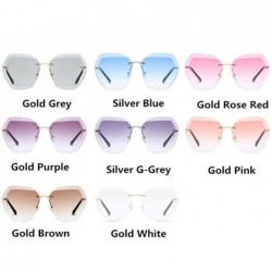 Wayfarer Sunglasses Women Rimless Diamond Cutting Lens Brand Designer Ocean Shades Vintage Sun Glasses Uv400 - CF18TTZAS7E $1...