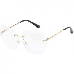 Wayfarer Sunglasses Women Rimless Diamond Cutting Lens Brand Designer Ocean Shades Vintage Sun Glasses Uv400 - CF18TTZAS7E $1...
