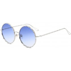 Oval Hippie Retro Groovy Gradient Oversize Circle Lens Round Lennon Sunglasses - C3 - CE183NG93ZT $28.34