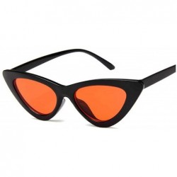 Cat Eye Retro Fashion Sunglasses Women Vintage Cat Eye Black White Sun Glasses UV400 Oculos - Black Red - CG19856NMYI $48.42