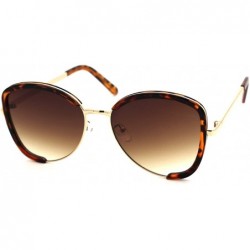 Butterfly Womens 90s Designer Fashion Oversize Cateye Style Butterfly Sunglasses - Gold Tortoise Brown - C318UIOGG5C $24.26