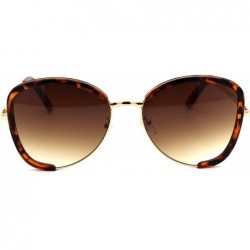 Butterfly Womens 90s Designer Fashion Oversize Cateye Style Butterfly Sunglasses - Gold Tortoise Brown - C318UIOGG5C $13.41