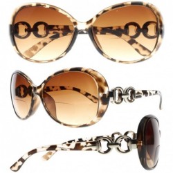 Oversized Fashion Tortoise 4 Colors Large Bifocal Sun Readers Reading Glasses Sunglasses - Tortoise - CR18EIM5QE4 $33.78