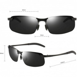 Sport Men's Fashion Driving Sports Polarized Sunglasses UV Protection Sunglasses for Men - Black+black - CA18R5II5H8 $8.29