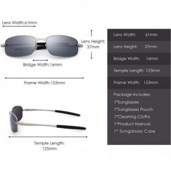 Sport Men's Sport Polarized Sunglasses Spring Hinge Metal Driving Shades - Silver / Polarized Mirror Silver - CE18ID3SGE4 $16.16