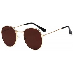 Goggle Fashion UV Protection Glasses Travel Goggles Metal Frame Outdoor Sunglasses Sunglasses - Gold Black - CF18REMC3SI $16.10