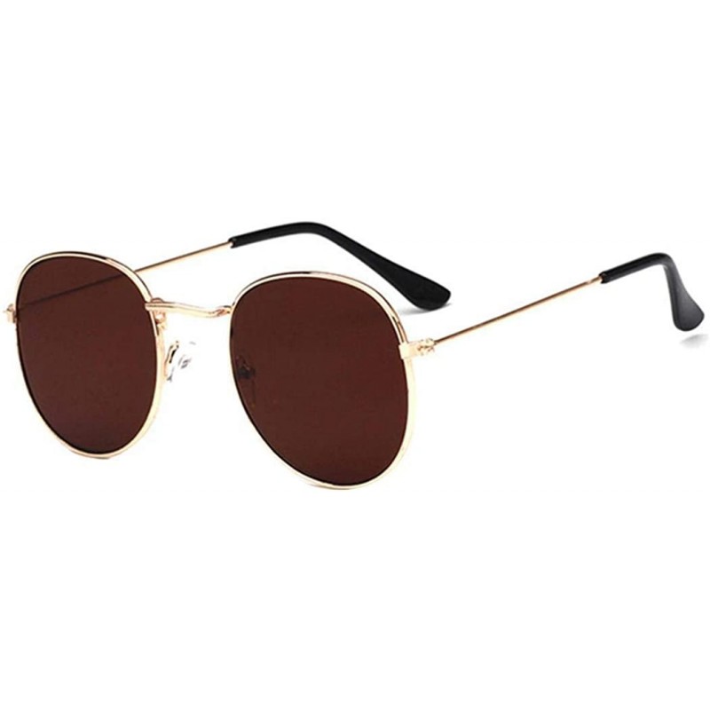 Goggle Fashion UV Protection Glasses Travel Goggles Metal Frame Outdoor Sunglasses Sunglasses - Gold Black - CF18REMC3SI $10.44